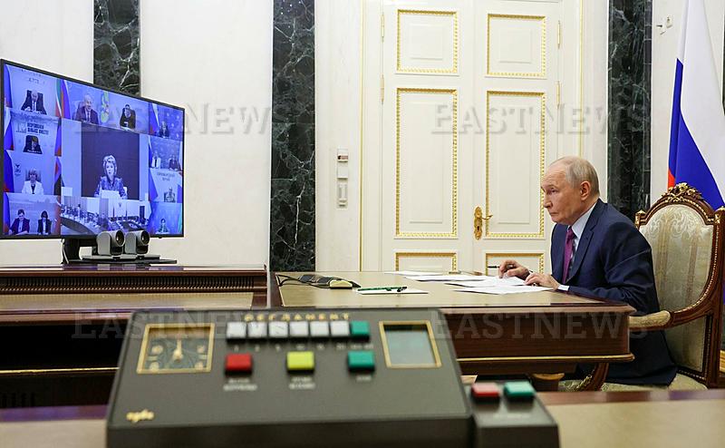 Russian President Vladimir Putin chairs a meeting of the State Policy Council for the Promotion of the Russian Language