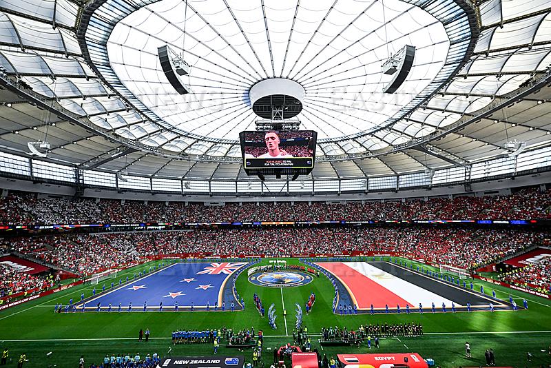 General view during the national anthems, New Zealand All Whites v Egypt, Group G football match of the FIFA World Cup, 